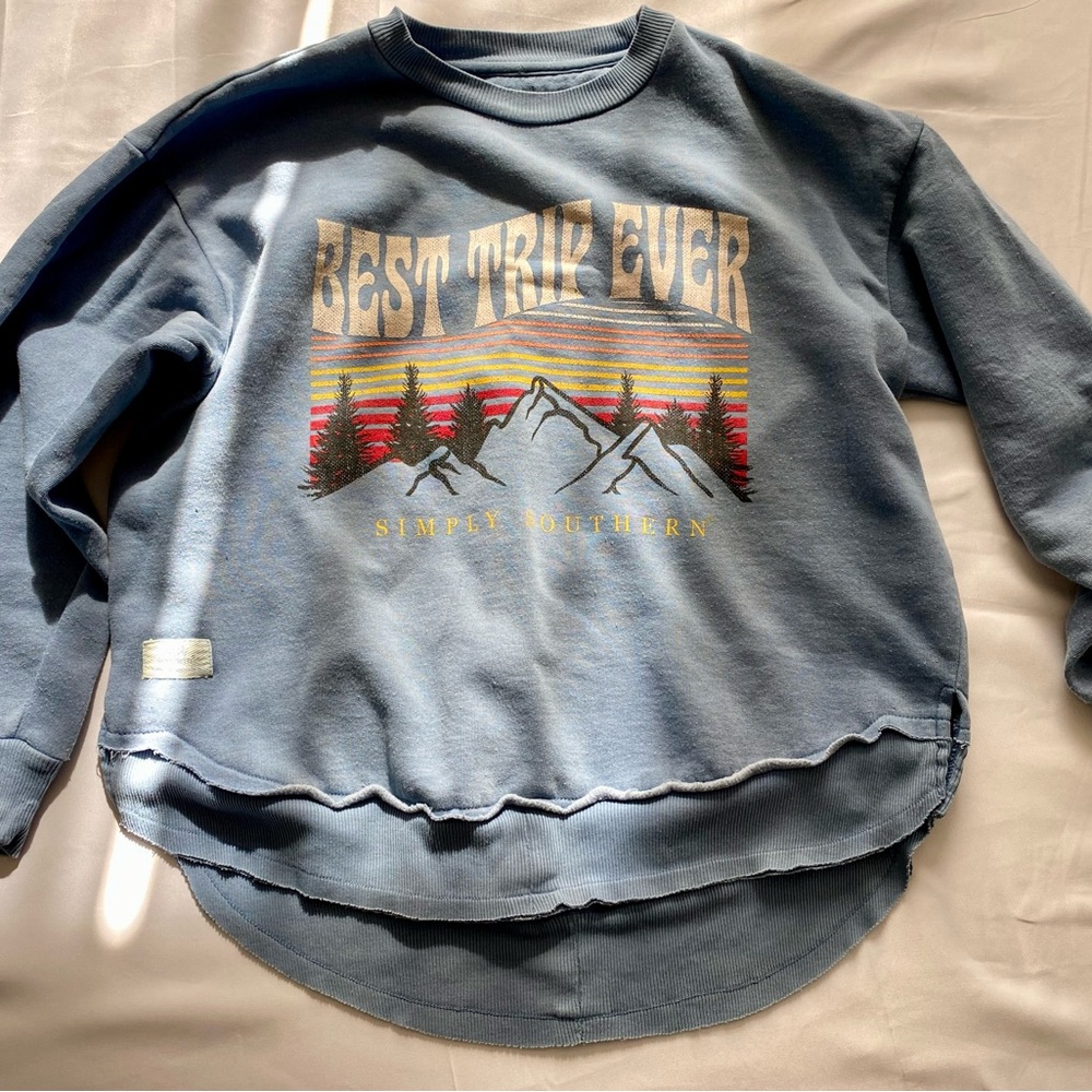 Simply Southern Denim Blue Knit Top